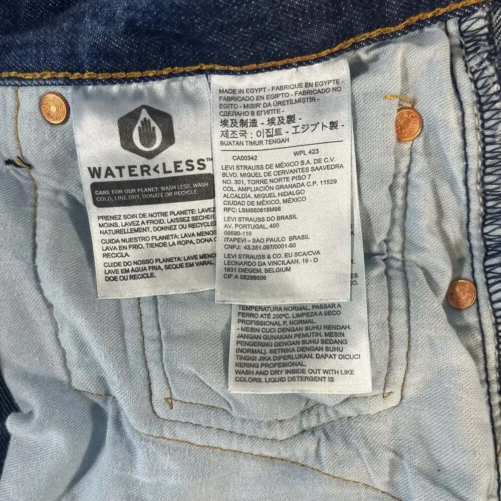 Levi's 501 Original Fit Straight Leg Dark Wash Denim Jeans Button Fly 36x30(29)
